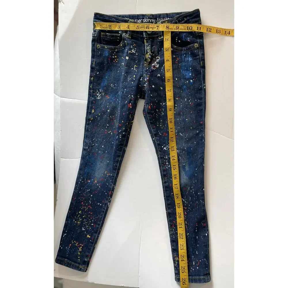 Gymboree Super Skinny Paint Splatter Jeans Size 6